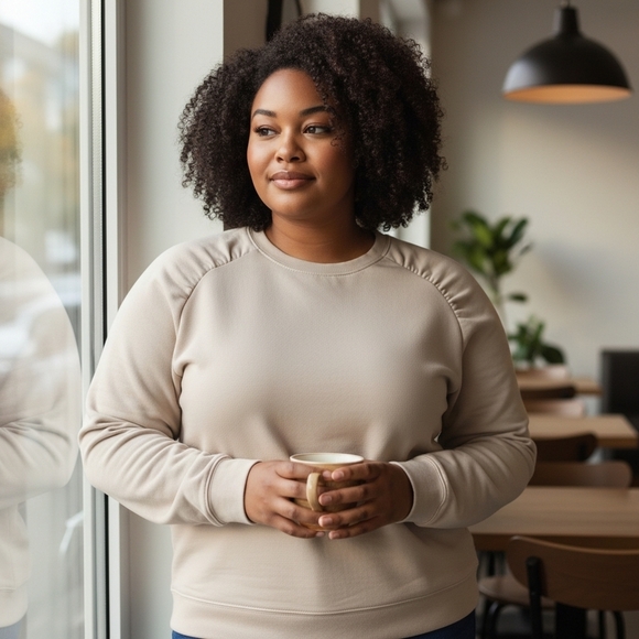 SHEIN Sweaters - Cream Knit Top 2X Minimalist Old Money Style Short Sweater